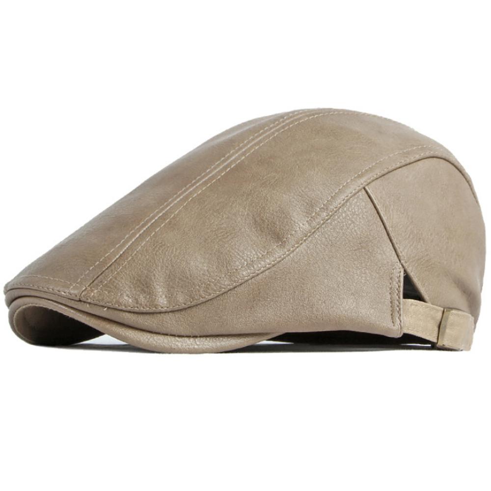 HT4864 Berets Autumn Winter Hat Men Women PU Leather Cap Artist Painter Beret Hat Male Female Ivy Flat Cap Adjsutable Beret Caps