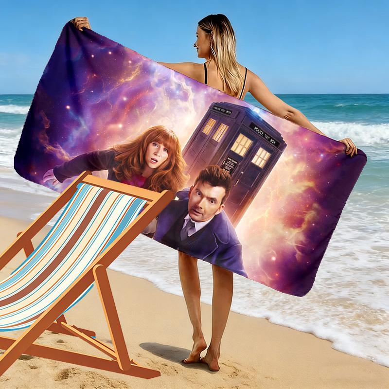 Doctor Who Print Beach Towel, Large Soft Quick Dry Towel for Beach Camping Swimming