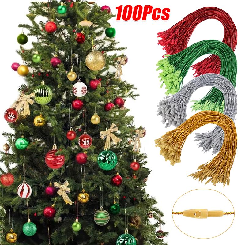 100PCS Gold Metallic Drawstring Ropes Sturdy Snap Closure Party Bullet Tip Festive Christmas DIY 20cm Xmas 20cm
