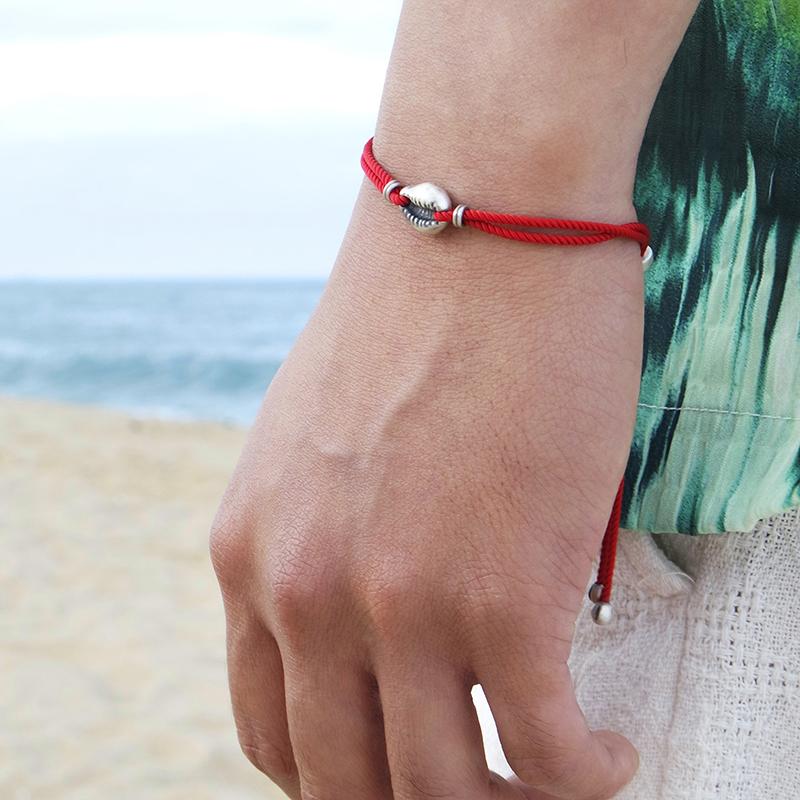 Oddcollet Shell String Bracelet (Red)