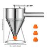 metal Batter Dispenser Control with Stand Funnel for Home Cooks, Food Stall