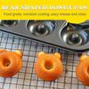 2 PCS Donut Pans, 2 1/2" Carbon Steel Cat & Bear-Shaped Donut Mold Cake Pan, 6 Cup Non-Stick Doughnut Pan for Home Baking