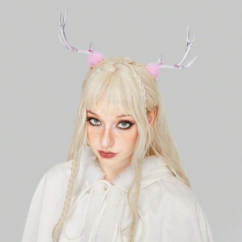 Y2k 90s Aesthetic Christmas Antler Hairpin for Woman Cute Ponytail Hair Clip