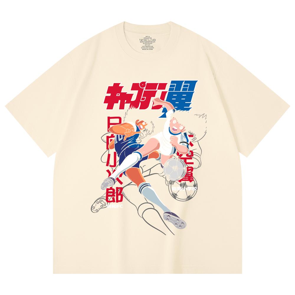 230 Gsm 100% Cotton Captain Tsubasa V2 Print Unisex Heavy Cotton T Shirt