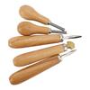 5Pcs Durable Tip Setting Tool Wood Handle Carving Chisel Long Use Prong Pusher  Jewelry Making