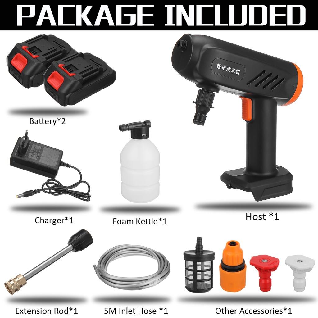 65Bar 88VF 1500W Li-ion Battery Portable Water Cleaner For 18V Battery High Pressure Cordless Washer Car Wash Spray Guns