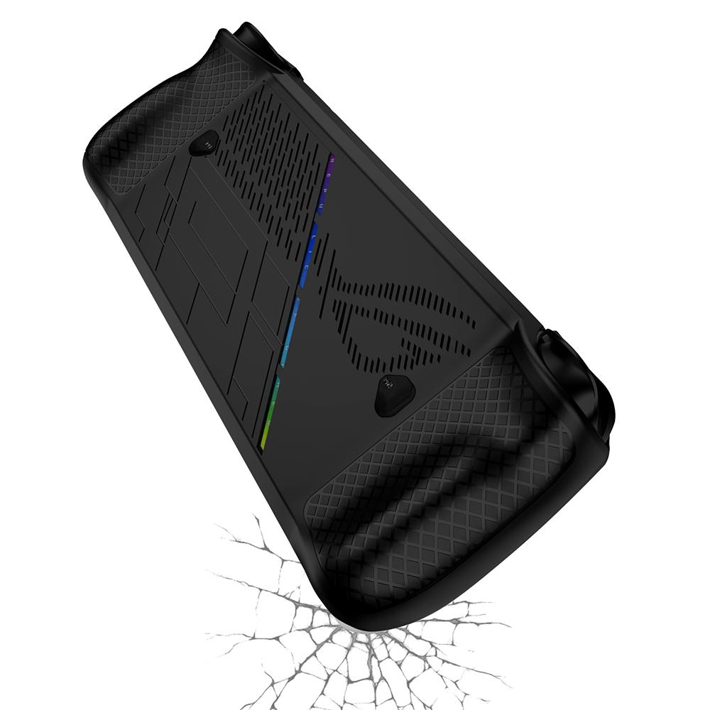 3-in-1 Kit für Asus ROG Ally X Silikonhülle Tragbare Reise-Trageabdeckung mit Displayschutz aus gehärtetem Glas