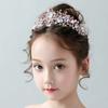 Vintage Pink Floral Crown Elegant Princess Rhinestone Tiara Trendy Crown Hair Accessory  Wedding