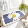 Daisy Pattern Bathroom Carpet Non Slip Small Fresh Flower Pattern Carpet Living Room Entrance Decora Carpet Home Decora