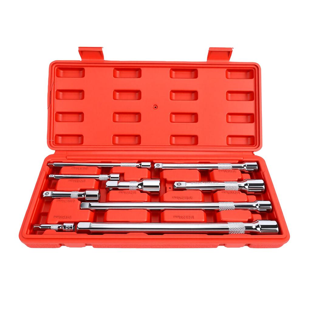 9PCS Wobble Extension Set 1 4in 3 8in 1 2in Drive Ratchet Extension Bar for Auto Repair