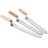 Coltello da Taglio Miele con Manico in Legno Lama in Acciaio Inossidabile Strumento per Apicoltura Bocca Piatta Bordi Singoli e Doppi Denti tra Cui Scegliere
