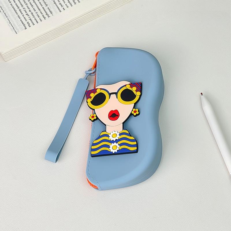 Portable Dust-proof Soft Silicone Glasses Bag, Sunglasses Storage Bag, Can Be Hung To Prevent Loss of Glasses Case,Perfect Gift