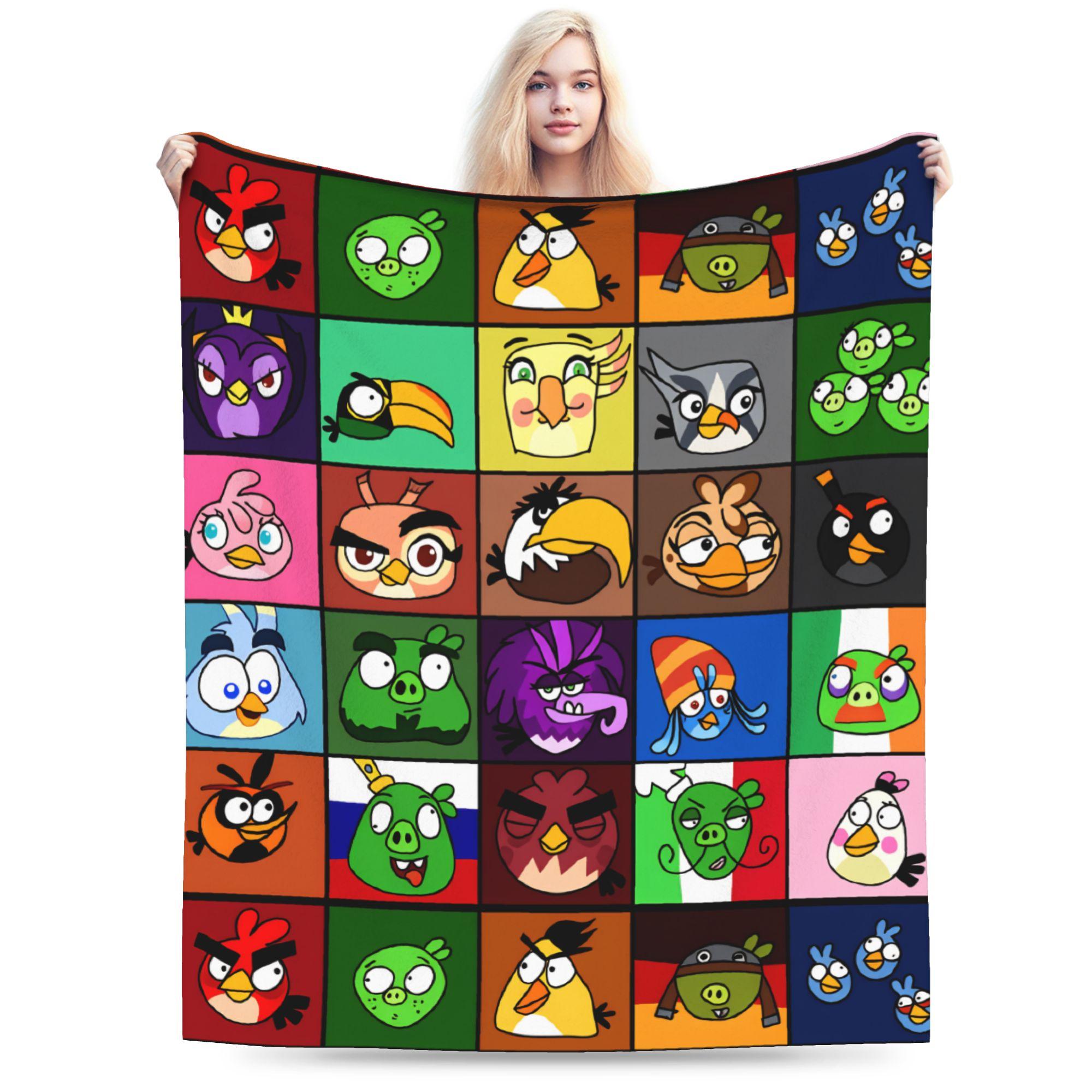 

All A-Angry Anime B-Birds characters Flannel Blankets Winter Warm Soft Throw Blanket for Boy Girl Bedroom Fluffy Sofa Bed Cover 30x40in