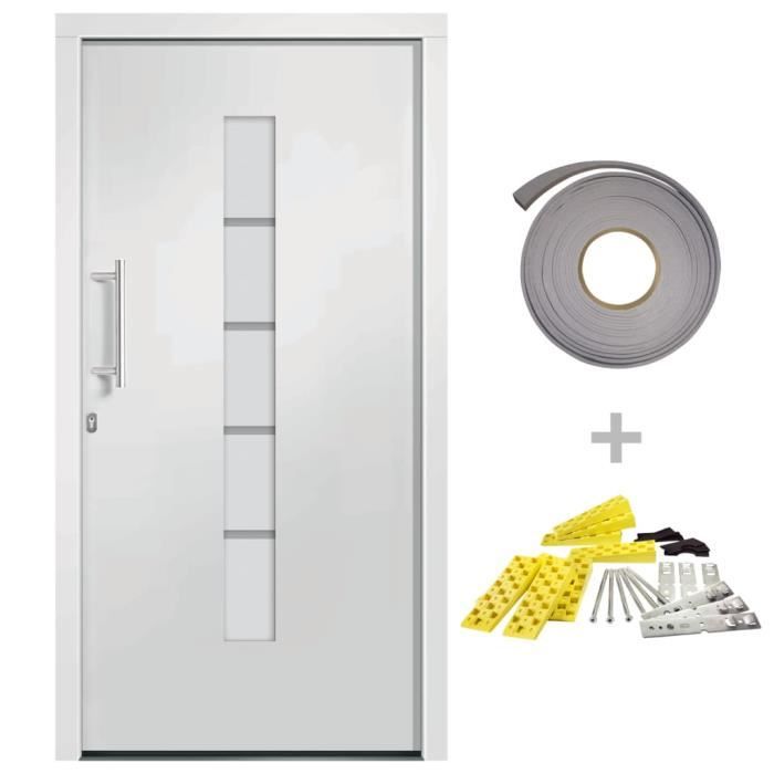 VidaXL Front Door Aluminium and PVC White 100x200 Cm