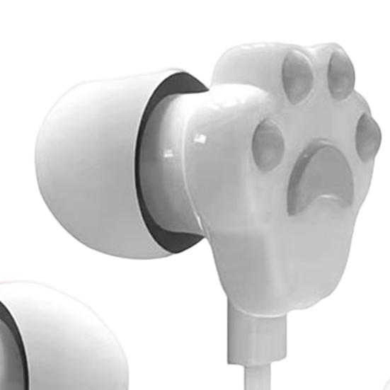 Wired Earbud High Fidelity Deep Bass Lightweight Cartoon Cat Paw 3.5mm Stereo Sports In-ear Earbud with Microphone for Doing Sports