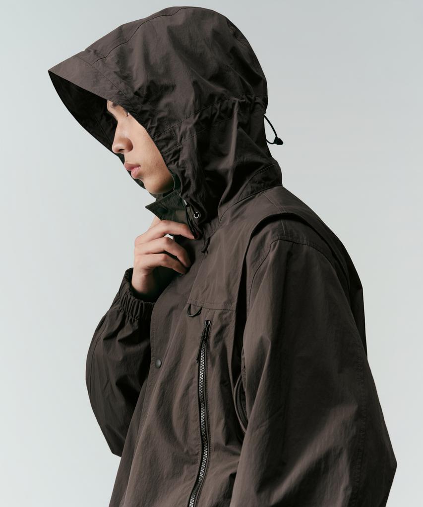 Musinsa Standard [City Leisure] Detachable Sleeve Windbreaker Jacket [Mud Grey]