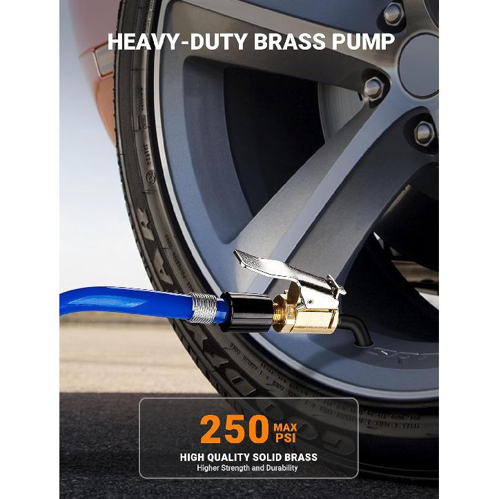 2 Pcs Brass Locking Tire Air Chuck, Tire Inflator Hose Adapter for Twist On Connection Convert to Lock On, No Air Leakage Air Compressor Pump Clip On