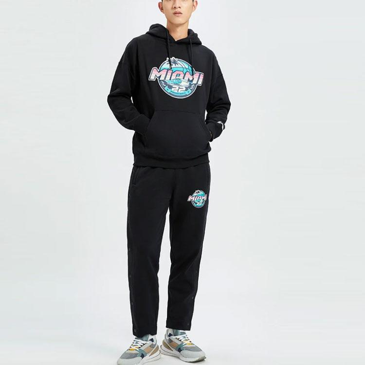 Li-Ning Straight Leg Fleece Knit Sports Pants Men bottoms Black AKLR715-1