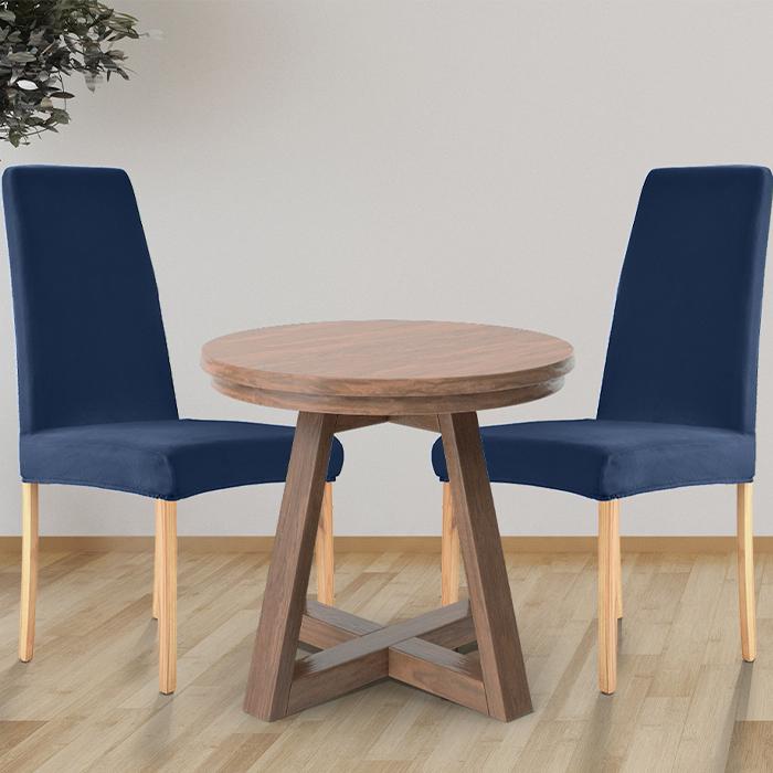 Cover For Chair Narrow Backrest Velvet Plush Thick Navy Blue