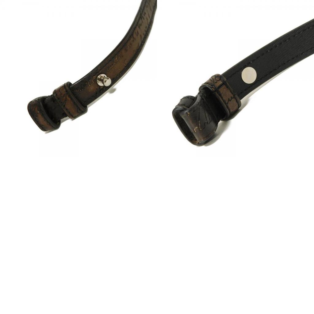 Used Anjou Nano Scritto Leather Pouch 11828 7922 Mini Body Bag/Waist Bag Calligraphy Cacao Men's from Japan AUTHENTIC