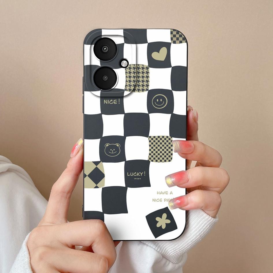 Funny Check Pattern Shell For Xiaomi Poco F5 M6 Pro M6pro X6 F 5 X 6 Cover Cases High Quality Super Shockproof Silicone Phone Bags For Xiaomi Housing