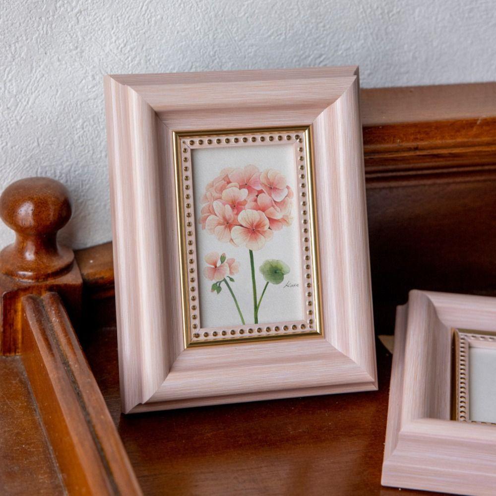 2PCS Rustic Antique Picture Frames Square Photo Storage Frame Small Frame Display Holders  Office