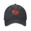 Turkish Flag Turkey Proud Unisex Style Baseball Cap Distressed Washed Hats Cap Vintage Outdoor Adjustable Fit Snapback Cap