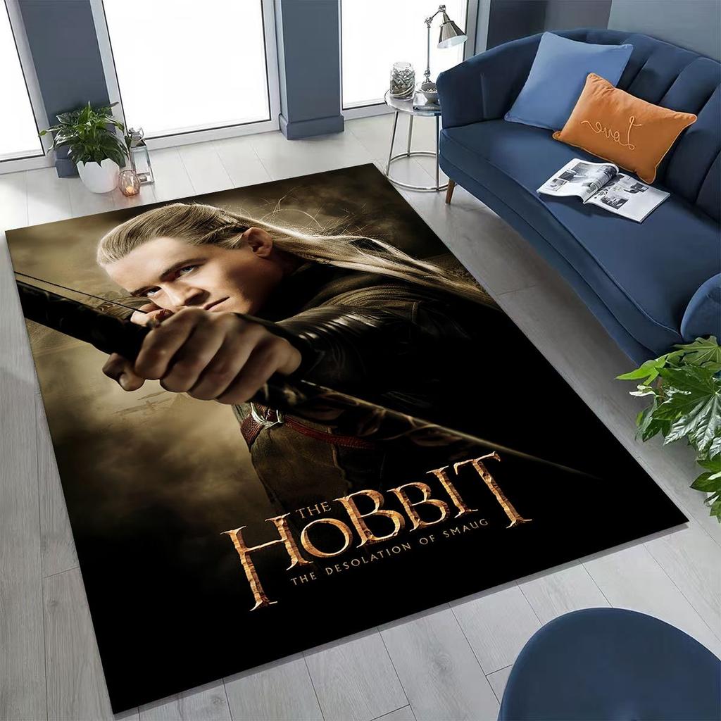 3D L-Lord of The Rings H-Hobbit Movie Board Rug for Bedroom Living Room Sofa Home Doormat Decor, Large Kids Non-slip Floor Mat