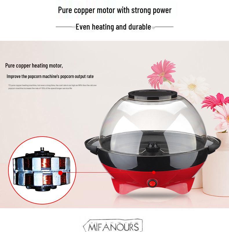 Red Compact Electric Children's Home Popcorn Maker RH906 - Oil & Sugar Compatible