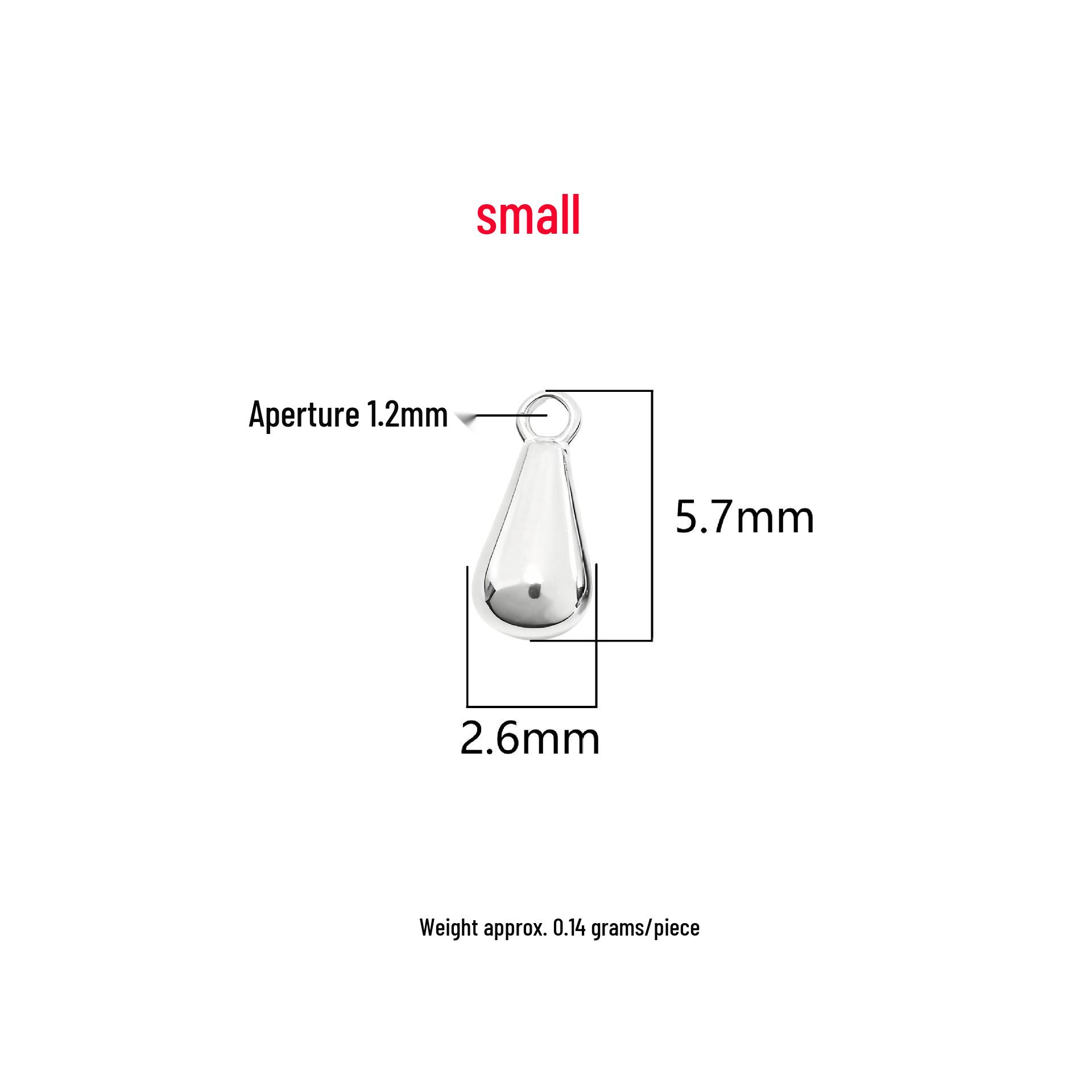 Sterling Silver Water Drop Charm Bead Tail Chain for DIY Jewelry & Braided Rope Pendants S925 Silver