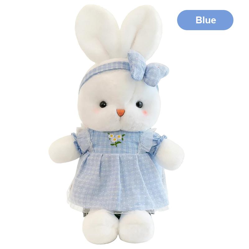 Non-Toxic Kawaii Cute Flower Skirt Bunny Plush Stuffed Animal Toys Cute Soft Appeasement Bunny Doll Easter Bunny Party Valentine Day Gift