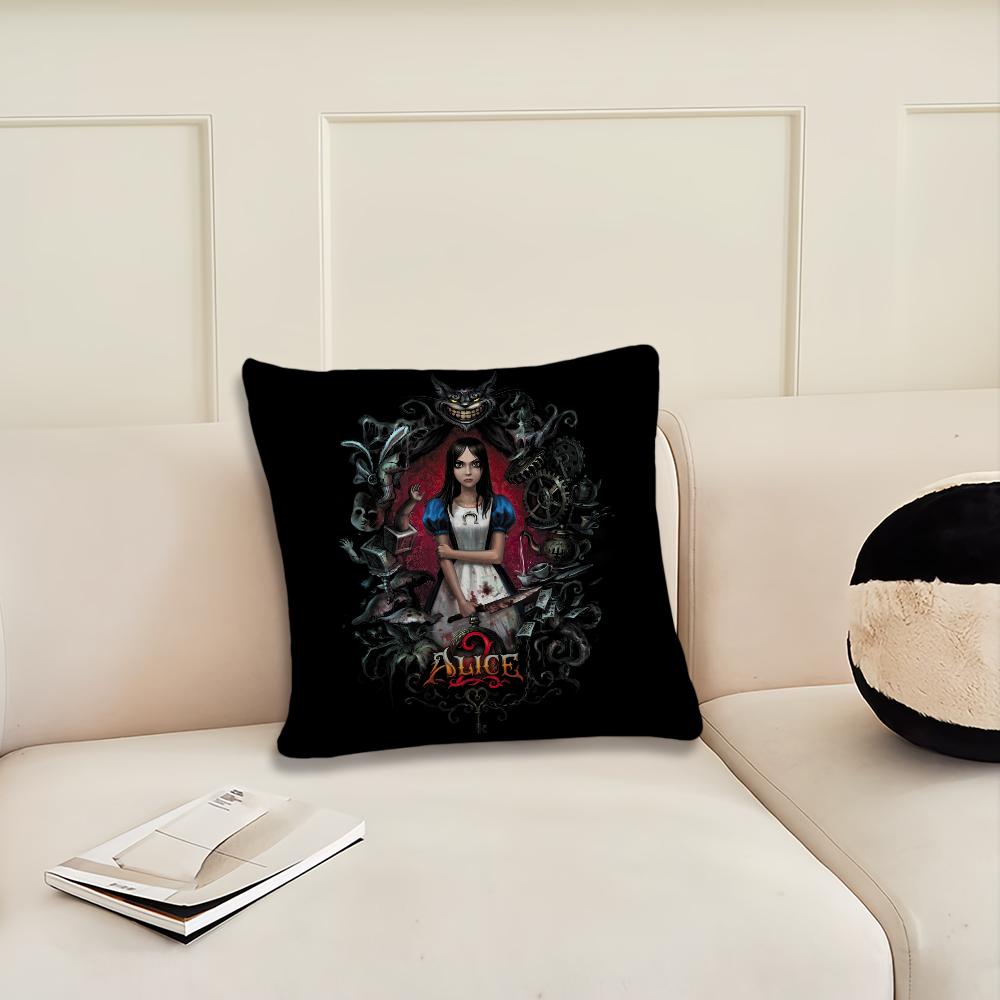 Game A-Alice M-Madness Returns Cushion Cover Pillow Cover Decoration Room Home Sofa Living Office Car Nordic Simplicity