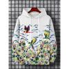 Men's Hoodie Landscape Paint Print Y2k Sweatshirt Harajuku Hooded Shirt Pullover Casual Oversized Long Sleeve Top Men's Clothing