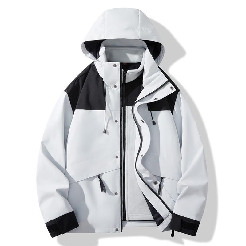 Men Women 3-in-1 Detachable Waterproof Windproof Hiking Jacket With Fleece Liner Winter Outdoor Activities