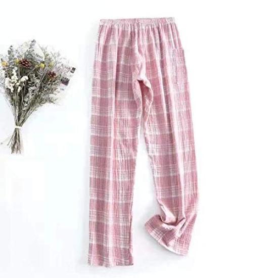 Checkered Soft Comfortable to the Perfect Gift for Day Size Women's Pajamas, Spring/Summer/Autumn/Winter, 100% Cotton, Pattern, V-Neck, Gauze, Touch,