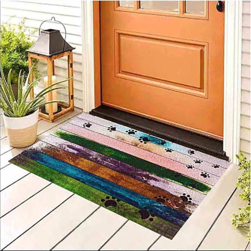 Crystal Velvet Wood Texture Home Bedroom Kitchen Bathroom Floor Mat, Water Absorbent Dirty Resistant Non-Slip Doormat