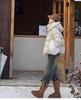 Green Warm Thickened Short Puffer Jacket with Adjustable Hem
