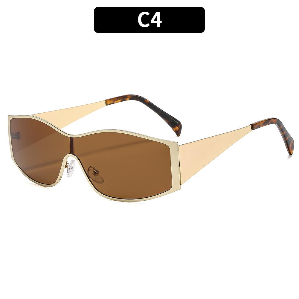 Women's glasses fashion new one-piece metal cycling sunglasses, cross-border European and American ins Xiaohongshu personalized high-end sunglasses