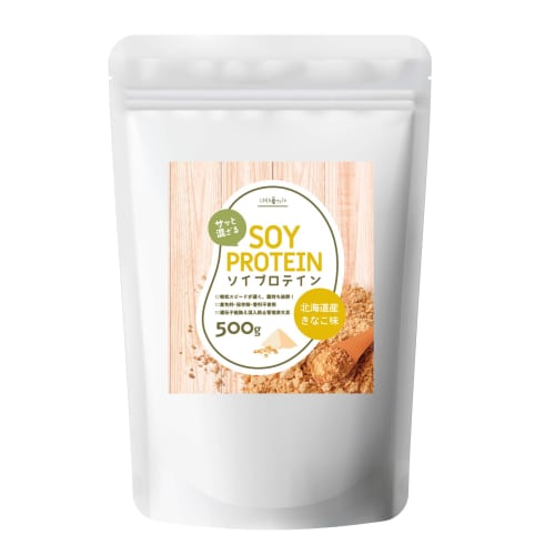 LOHAStyle Quick-Mix Soy Protein with Kinako from Hokkaido, 500g, No Additives, No Artificial Sweeteners, GMO-Free Soy Protein