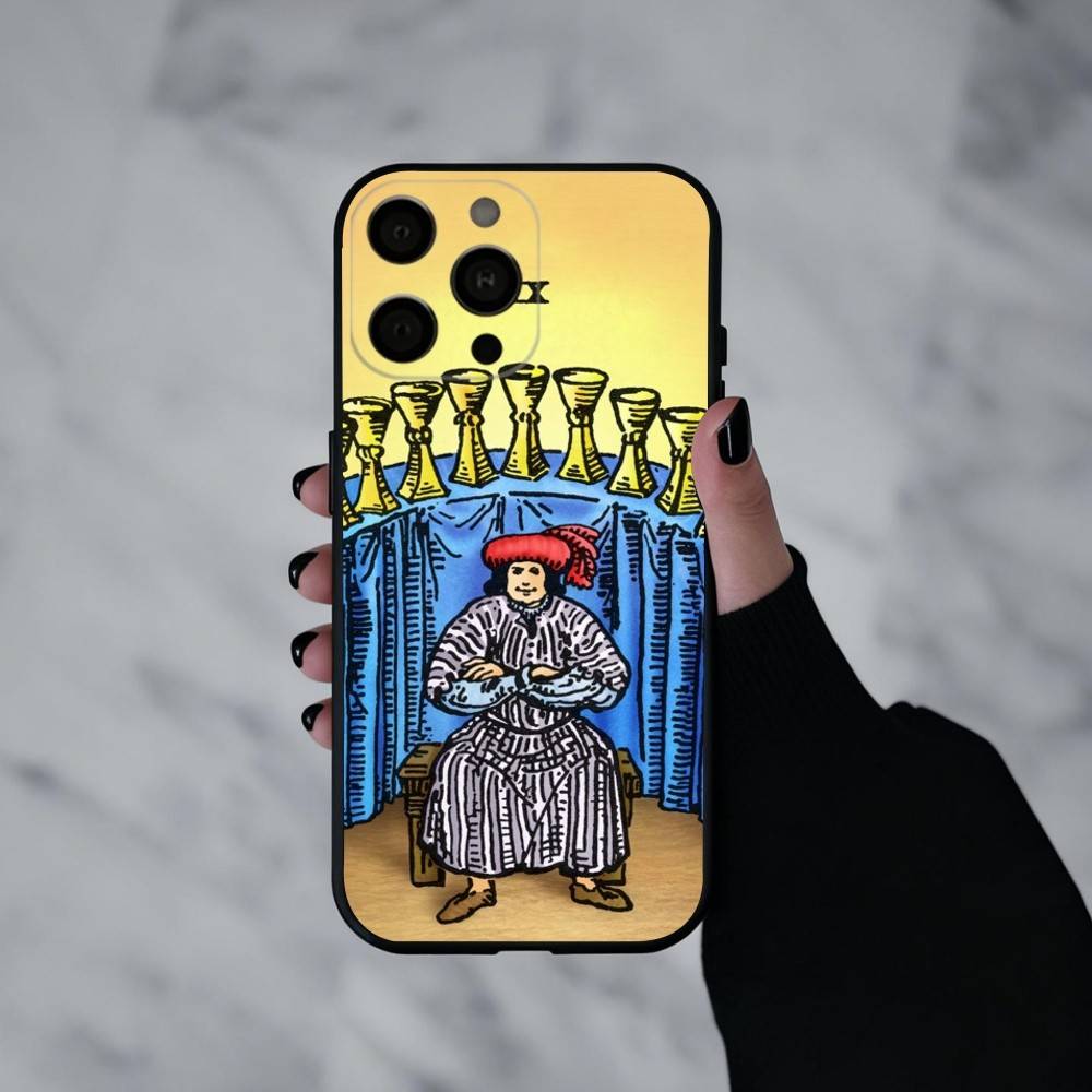 T-Tarot C-cards  Phone Case For iPhone 17pro,16,15,14,13,12,11 Plus,Pro Max,XS,Soft Silicone Black Cover