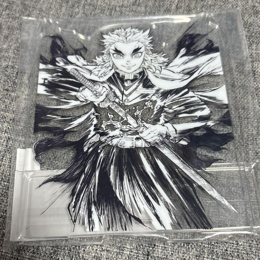 [USED] Demon Slayer: Kimetsu No Yaiba Interlude Artbook Original Illustration: Kyojuro Rengoku Acrylic Stand, Instax-Style Bromide