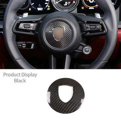 For 911/Taycan/Macan/Panamera Steering Wheel Decoration Panel Cover Real Carbon Fiber Car Interior Styling Accessories
