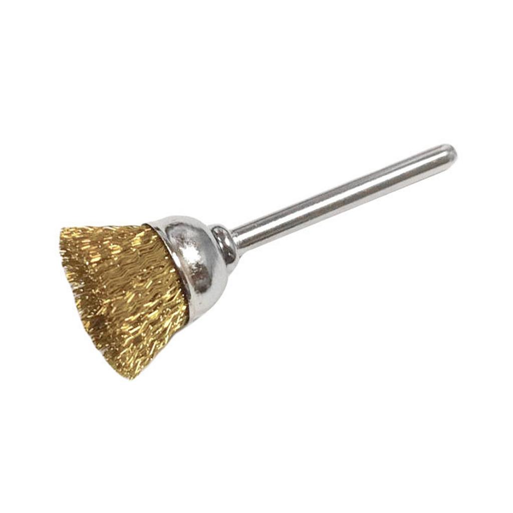 10pcs Copper Wire Wheel Brushes 3mm Mandrel For Precisions Cleaning And Rusts Removal For Metalwork And DIY Projects