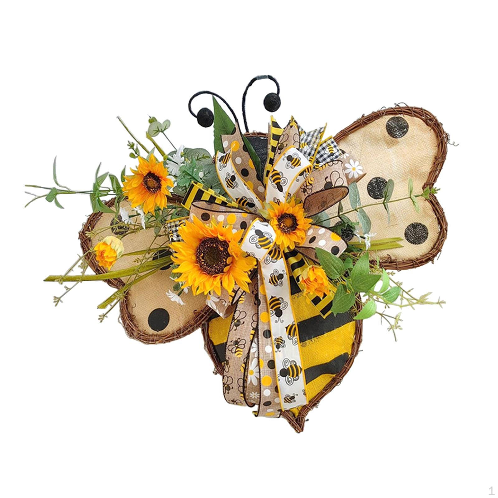 

Bee Wreath Door Hanging Pendants Ornaments Spring for Wedding Party Living Room Bedroom
