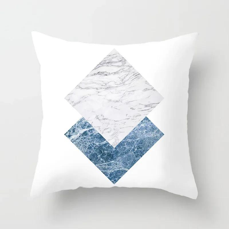 Blue Plaid Decorative Pillowcase Car Ornaments Office Living Room Sofa Home Pillowcase