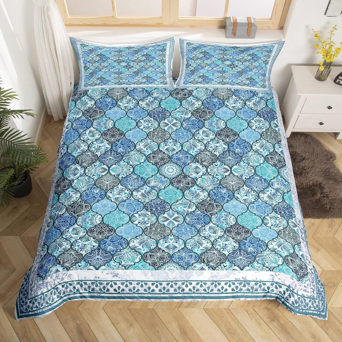 

Baroque Damask Soft Duvet Cover Twin King Gothic Boho Floral Beding Set European Victorian Style Geometric Flowers Warm Comforter Cover 100*200cm Single