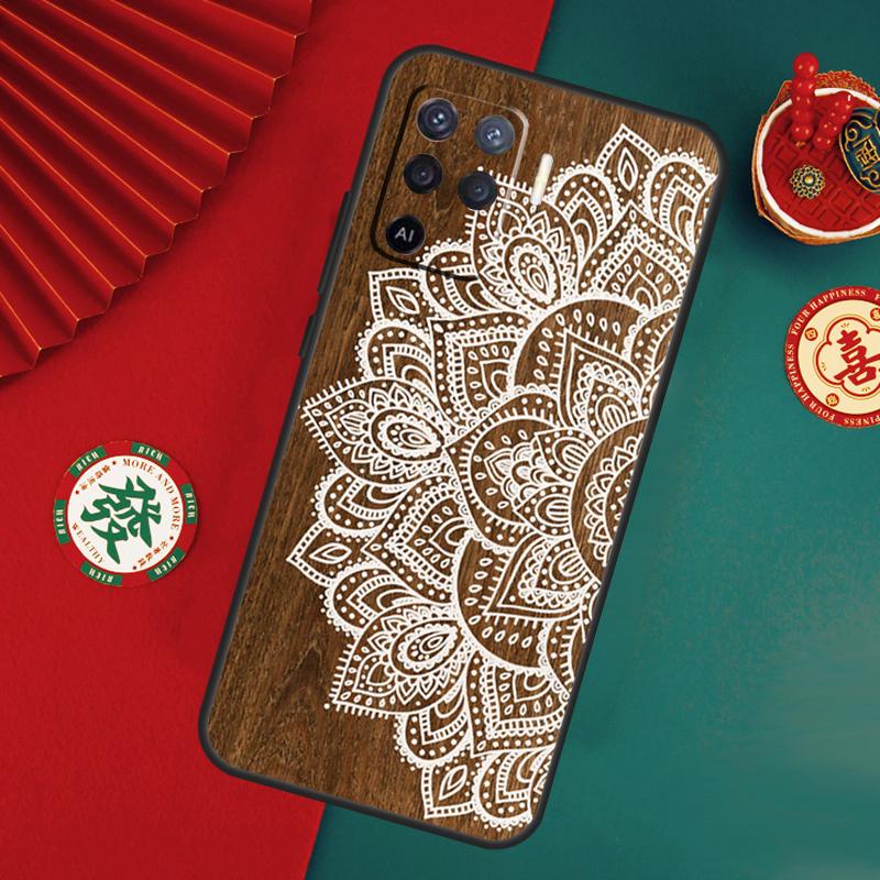 

Mandala Floral Wood Case For Oppo A80 A40 A60 A6 A5 Pro A15 A16 A17 A57 A94 A74 A54 A76 A96 A18 A38 A58 A78 A98 OPPO A15