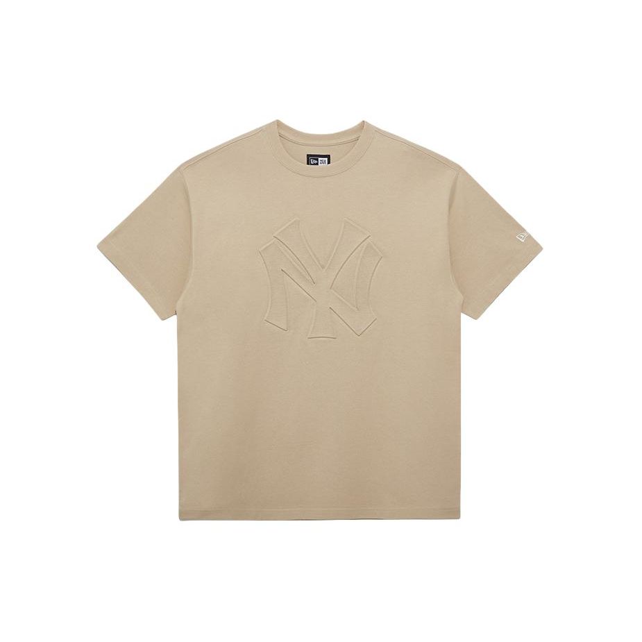 New Era SS24 MLB New York Yankees Logo Letter Heavyweight Loose Fit Short Sleeve T-Shirt Men Tops Khaki 14187349