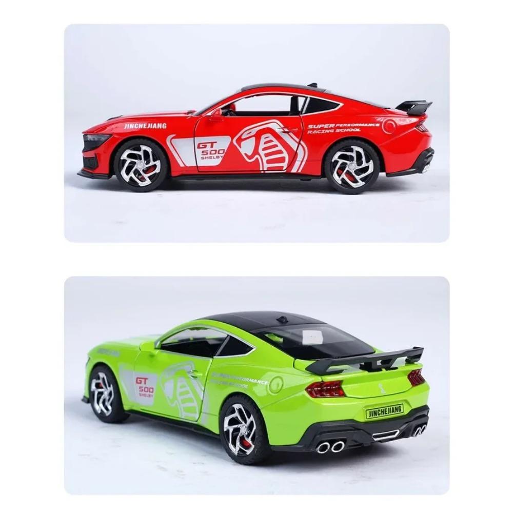 1/32 Mustang Shelby GT500 Alloy Sports Car Model Diecast Metal Toy Racing Car Vehicle Model Simulation Sound and Light Kids Gift