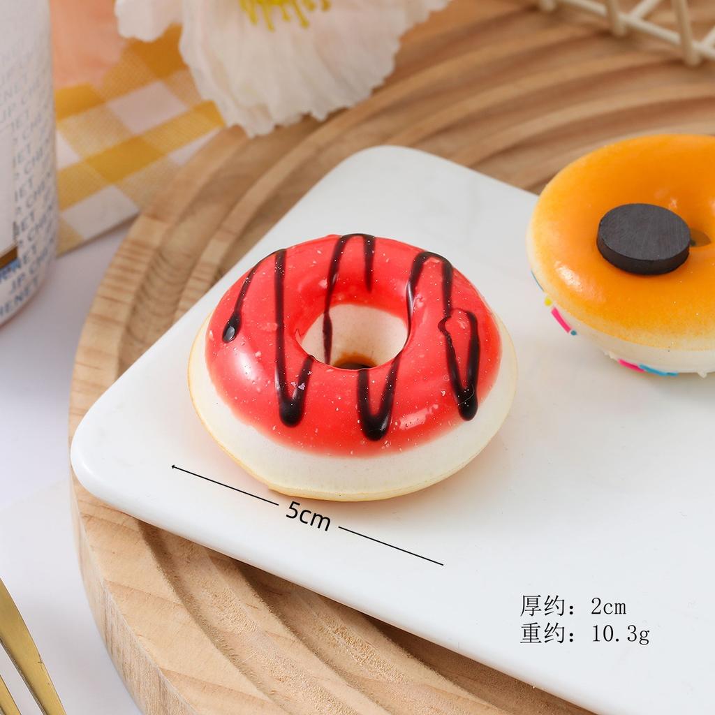 Simulation Colorful 5cm Donuts Bread Fake Cake Fun Ornament Pendant Slow Rebound Fake Food Decor Photography Props 6pc/lot
